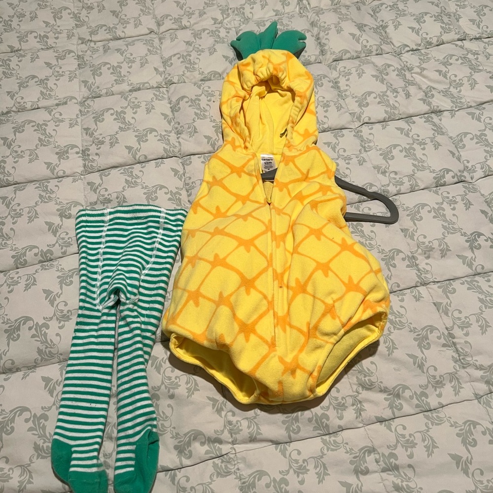 Carter's Yellow Pineapple Costume with Green Striped Tights
